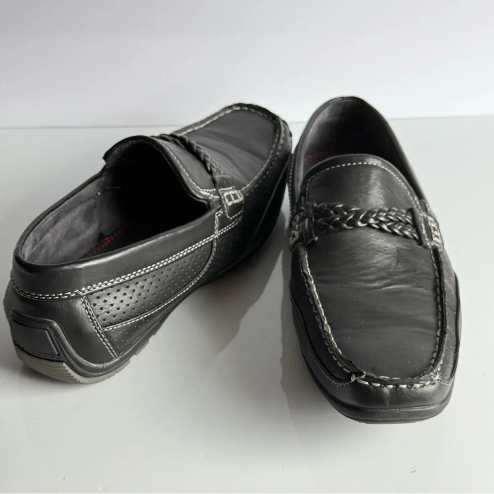 Black Leather Men's Loafers